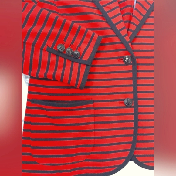 Talbot Red Striped Nautical Jacket / Blazer Size XL - Picture 4 of 6